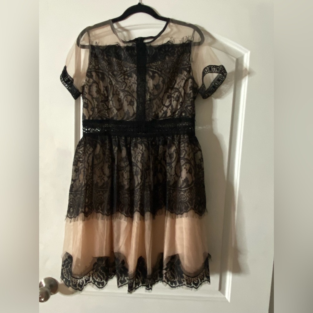 Black and Pinkish Cream Dress |